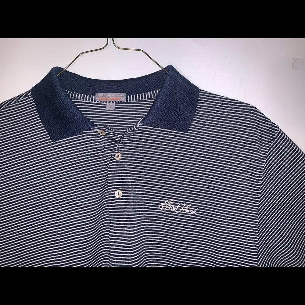 Peter Millar Summer Comfort Sea Island Embroidered Polo - Mens Large